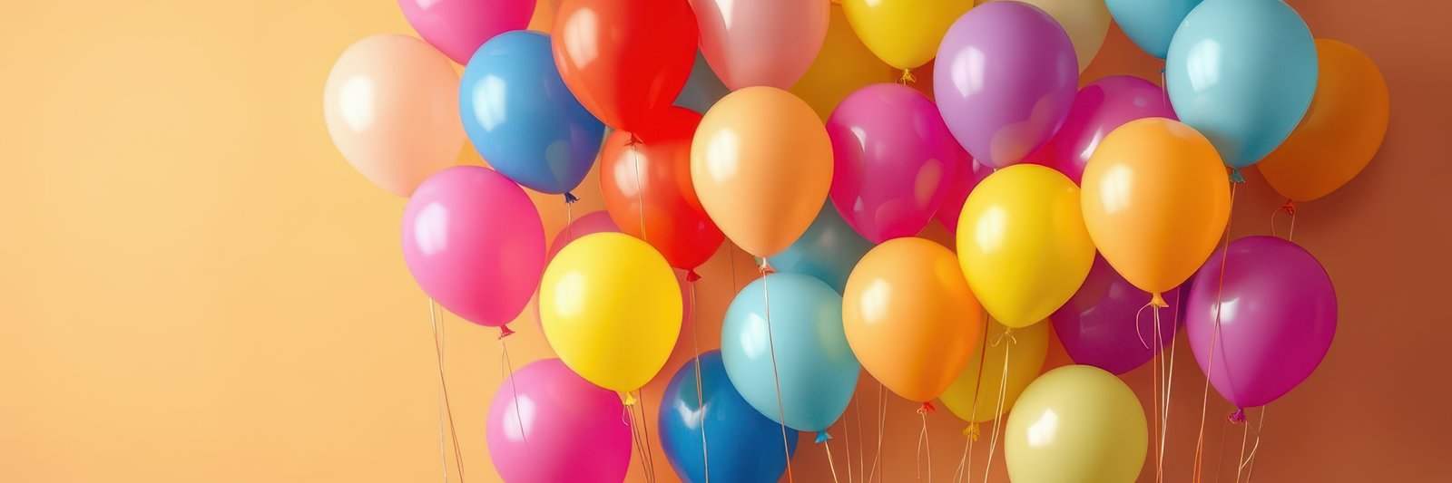 Colorful balloons in a variety of shades create a festive atmosphere for celebrations and events